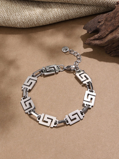 Geometric Titanium Men Bracelet