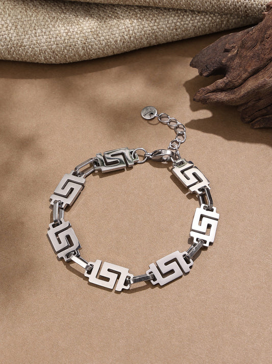 Geometric Titanium Men Bracelet