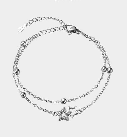 Layered Star Titanium Bracelet