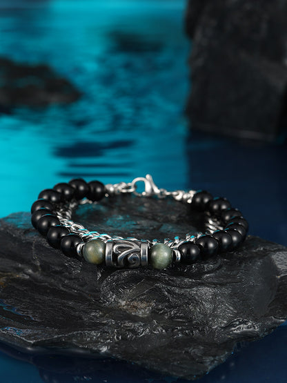 Layered Onyx Men Bracelet