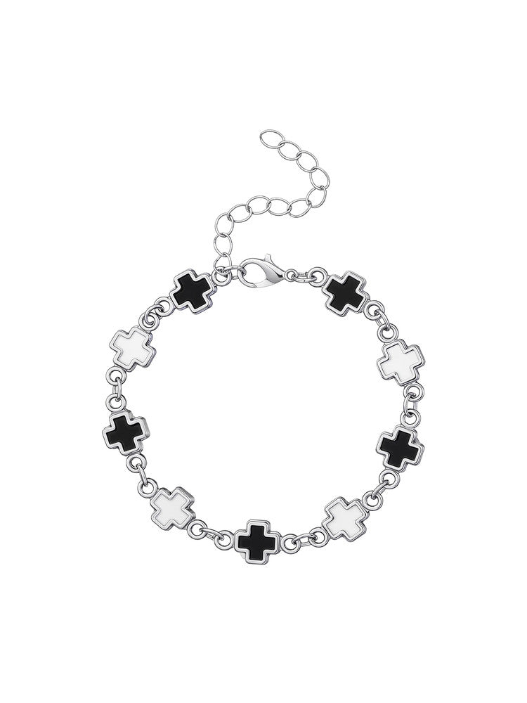 Black White Cross Bracelet