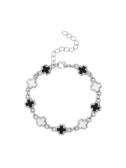 Black White Cross Bracelet