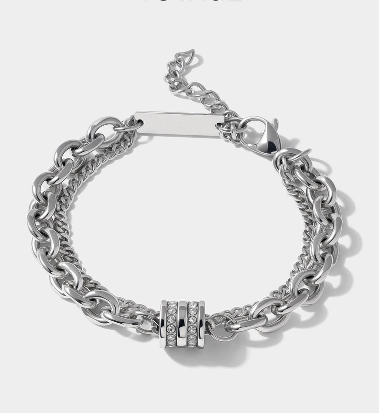 Double Layer Titanium Men Bracelet