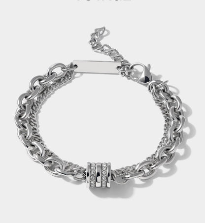 Double Layer Titanium Men Bracelet
