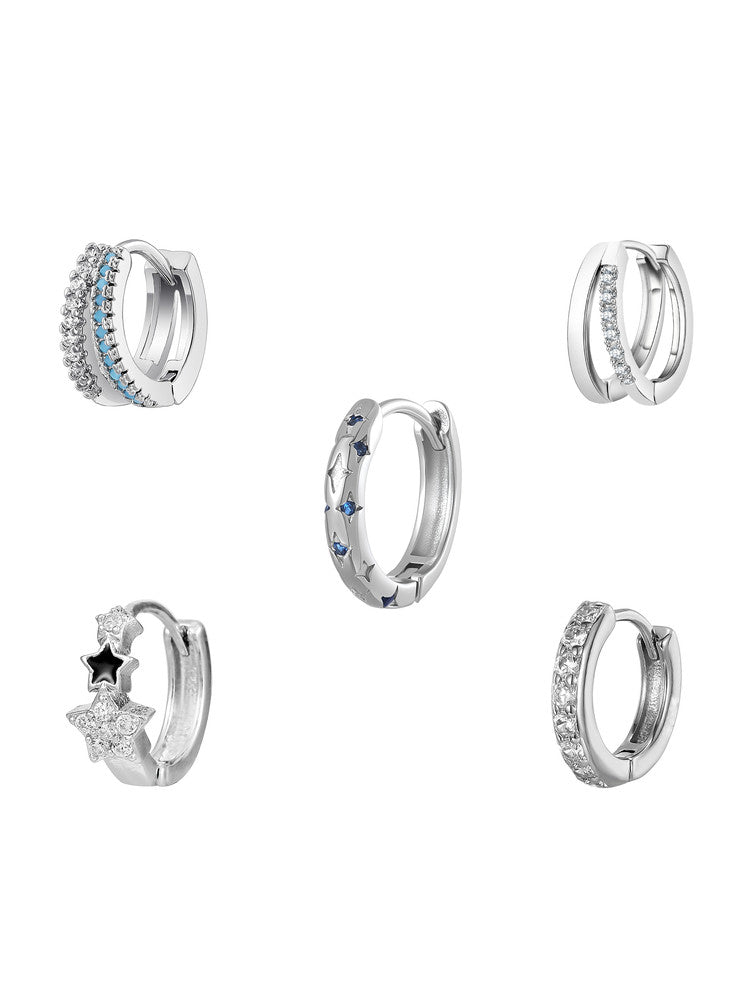 Ocean Blue Zircon Hoops
