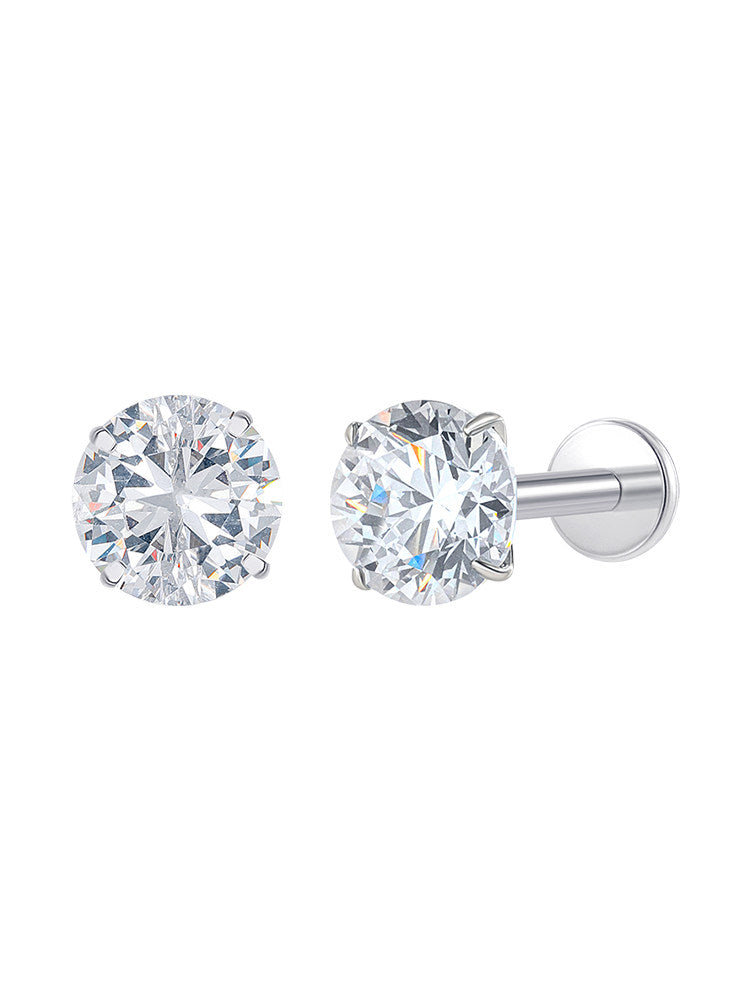 Titanium CZ Flat Piercing Stud