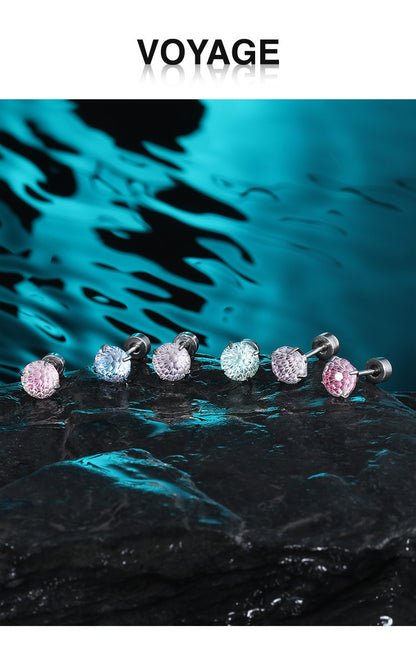 Mint Firework Zircon Studs
