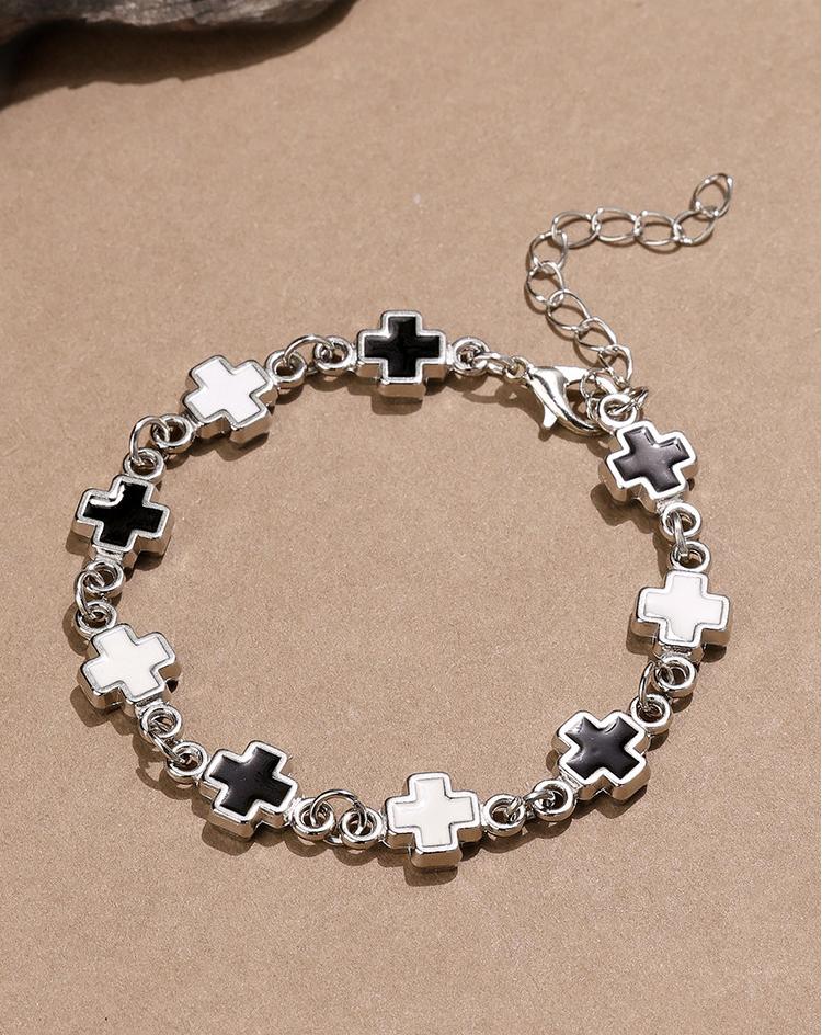 Black White Cross Bracelet