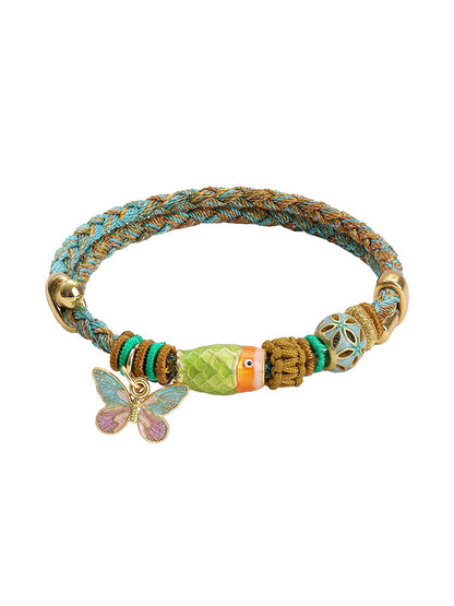 Green Butterfly Cord Bracelet