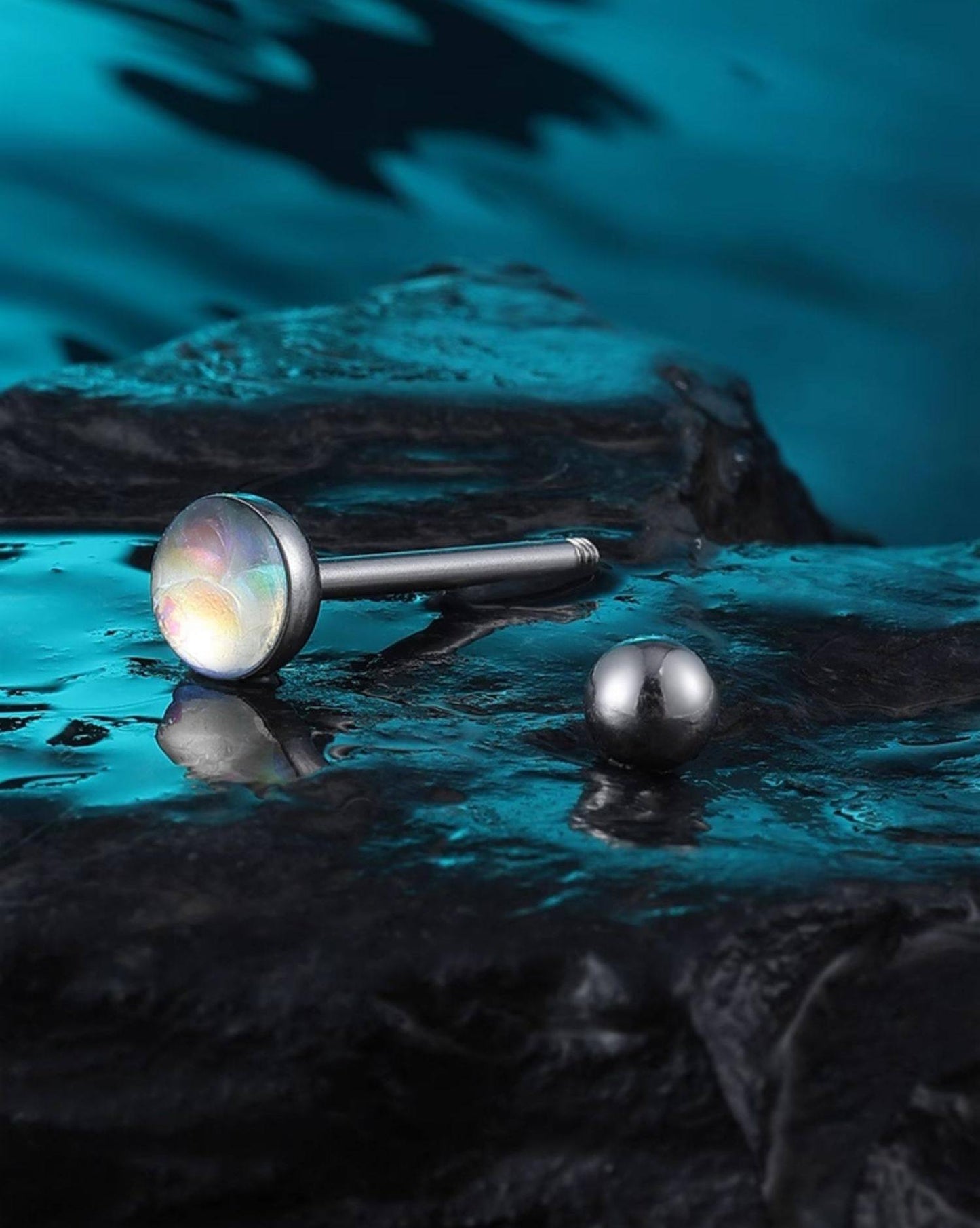 Sparkling Titanium Tongue Ring