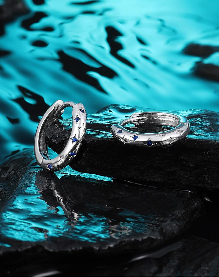 Blue Star Titanium Hoops