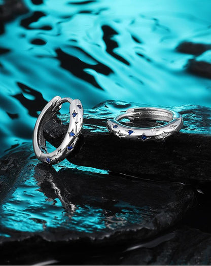 Blue Star Titanium Hoops