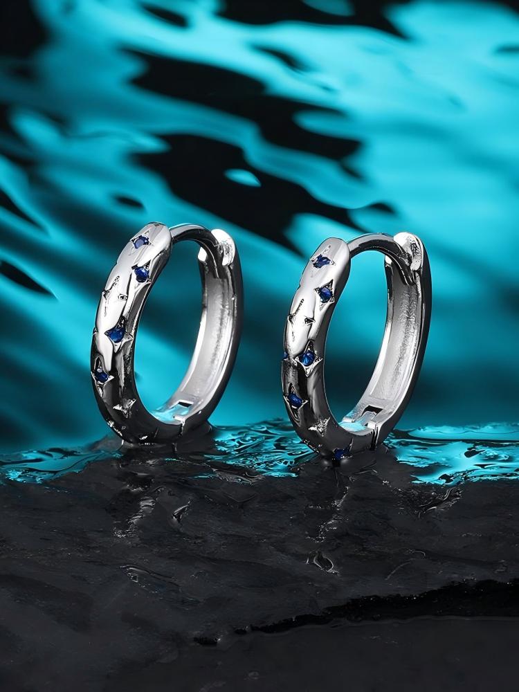 Blue Star Titanium Hoops