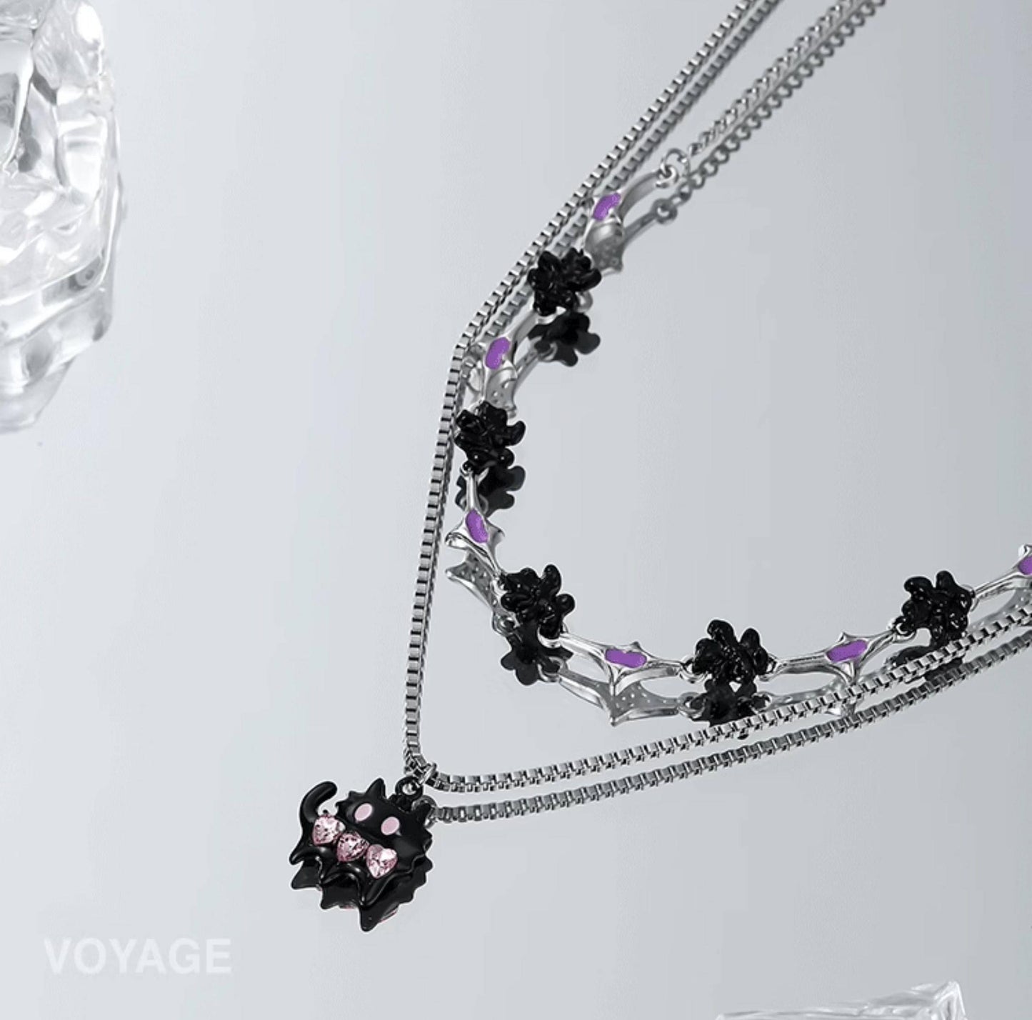 Cat Pendant Y2K Layered Necklace