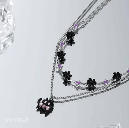 Cat Pendant Y2K Layered Necklace