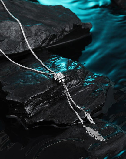 Leaf Tassel Long Pendant Necklace