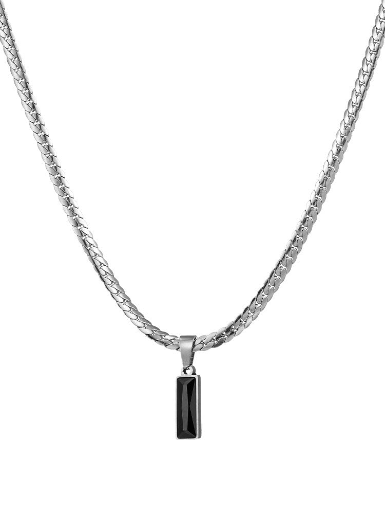 Black Zircon Snake Chain Necklace