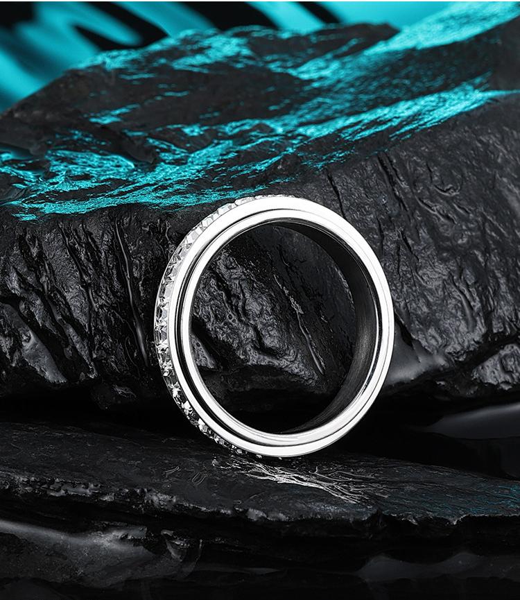 Rotating Titanium Gem Ring