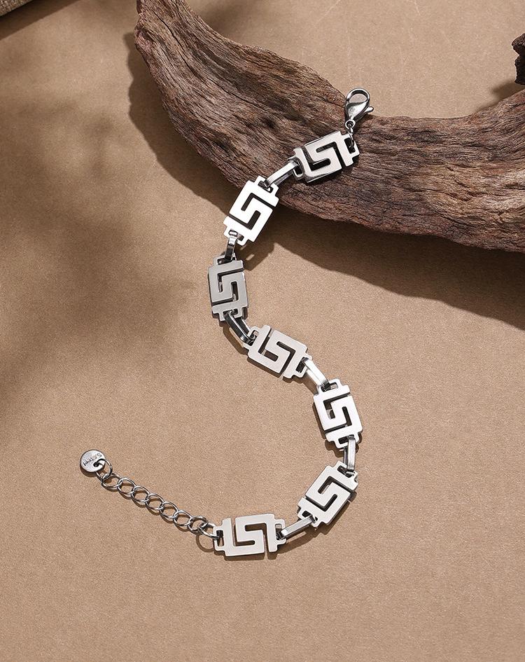 Geometric Titanium Men Bracelet