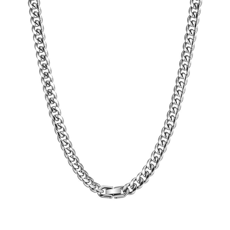 Titanium Cuban Collar Necklace