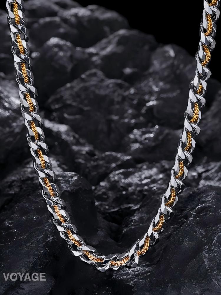 Gold Tone Cuban Chain Necklace