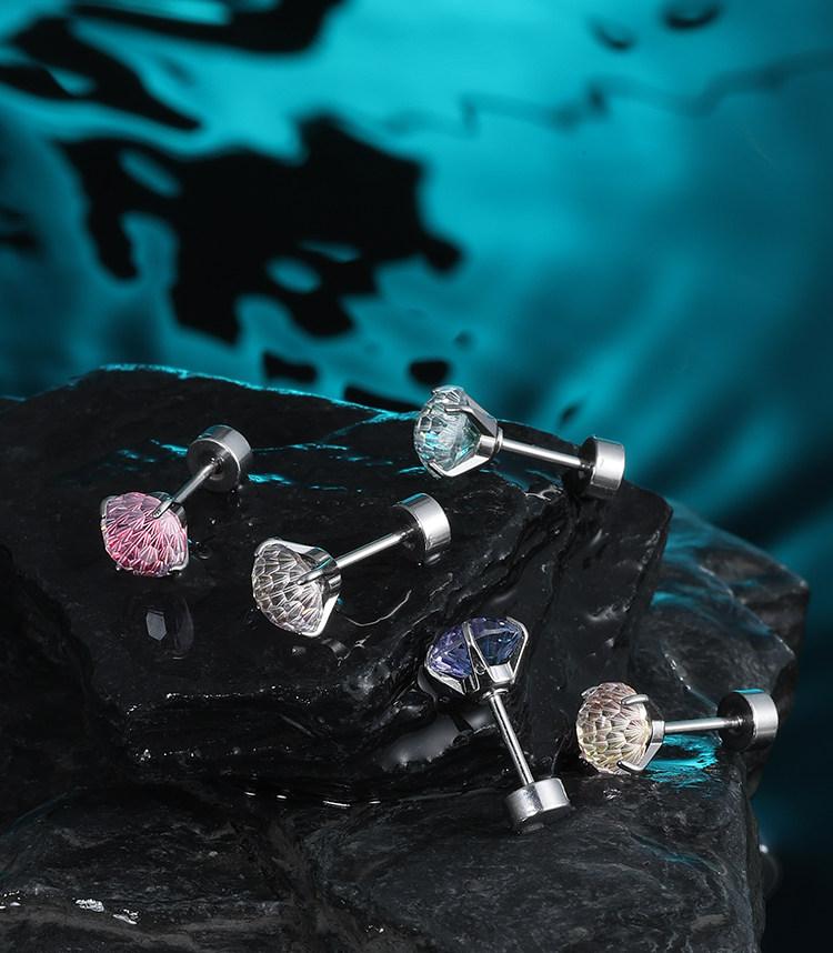 Mint Firework Zircon Studs