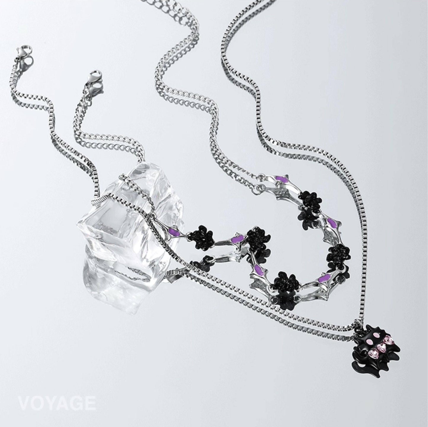 Cat Pendant Y2K Layered Necklace
