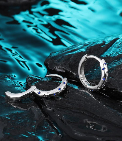 Blue Star Titanium Hoops