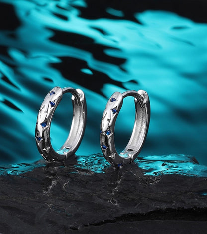 Ocean Blue Zircon Hoops