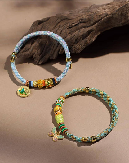 Green Butterfly Cord Bracelet