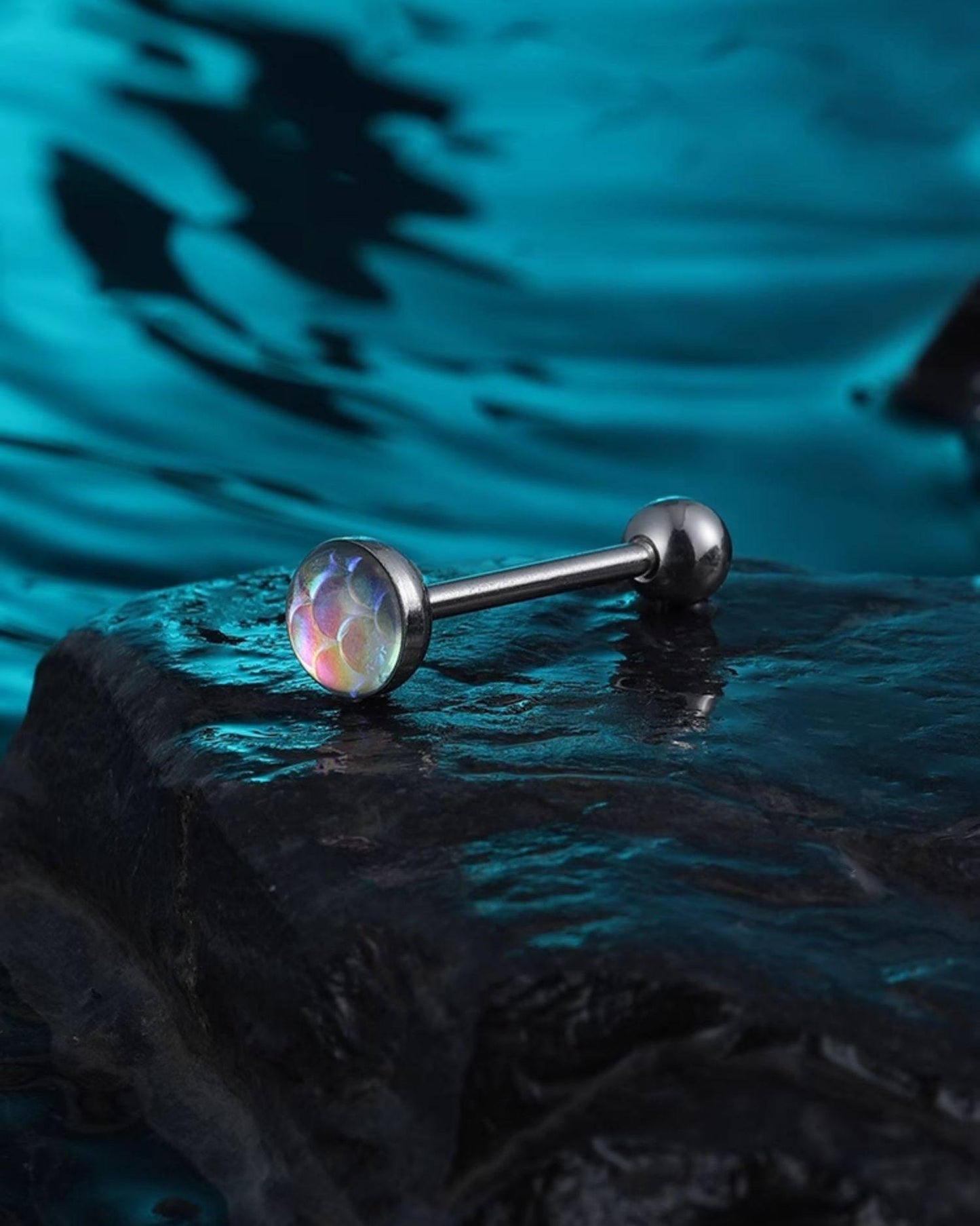 Sparkling Titanium Tongue Ring
