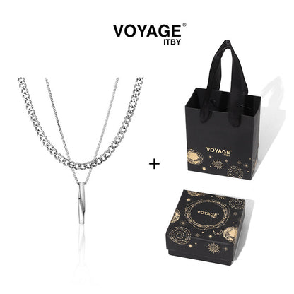 Double Layer Cuban Pendant Necklace