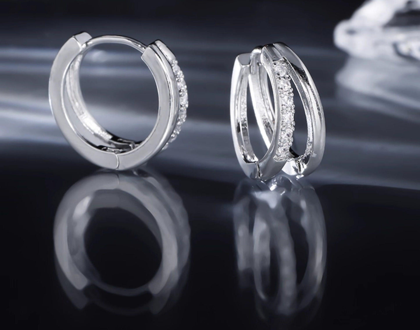Ocean Blue Zircon Hoops