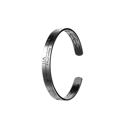 Roman Numeral Titanium Cuff