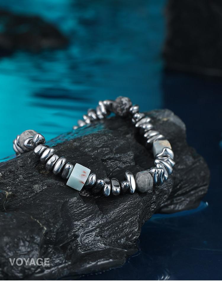 Black Onyx Beaded Men Bracelet