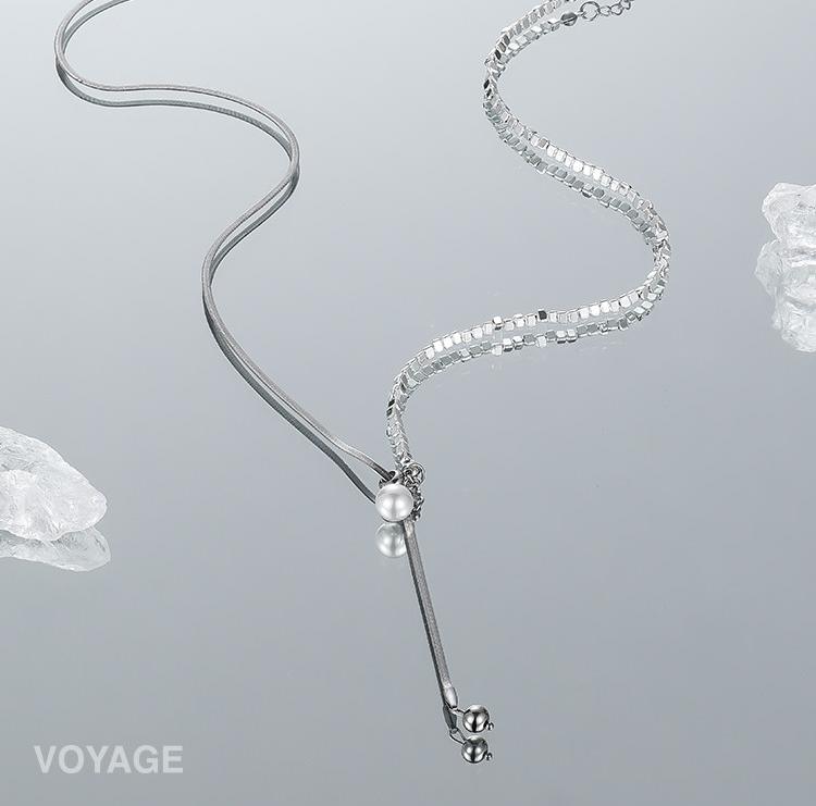Adjustable Long Pearl Necklace