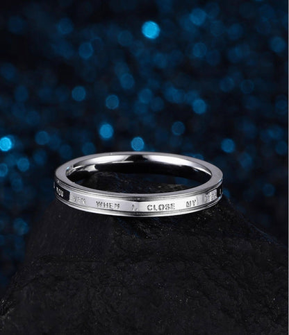 Letter Design Titanium Ring