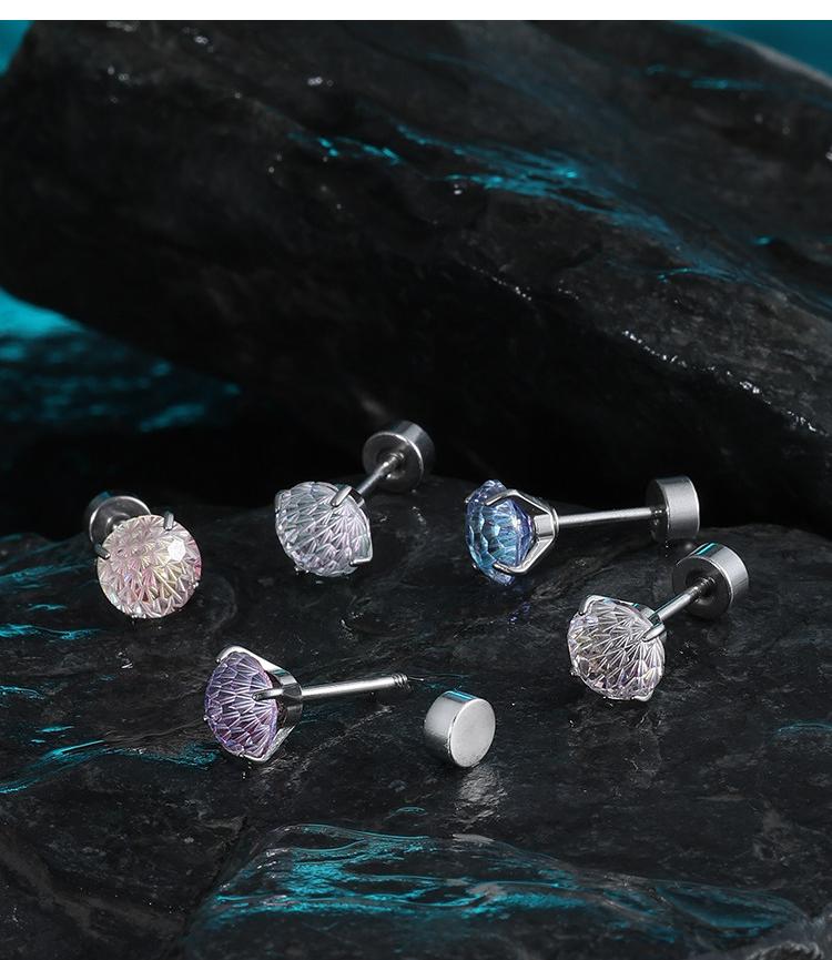 Mint Firework Zircon Studs