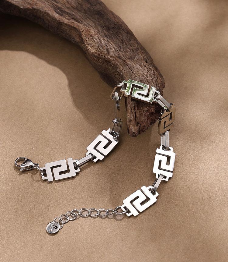 Geometric Titanium Men Bracelet