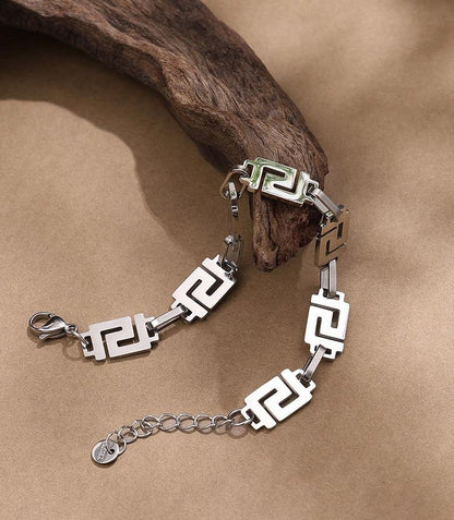 Geometric Titanium Men Bracelet