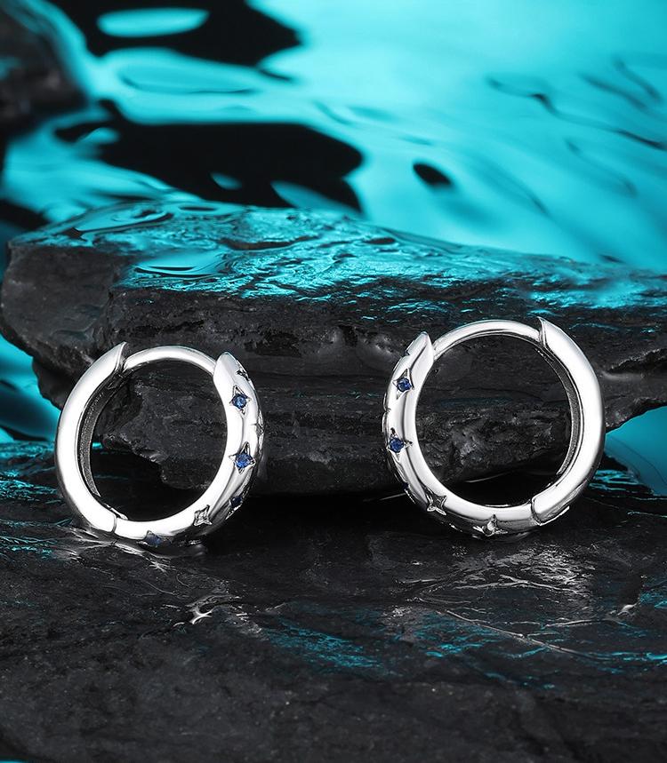 Blue Star Titanium Hoops
