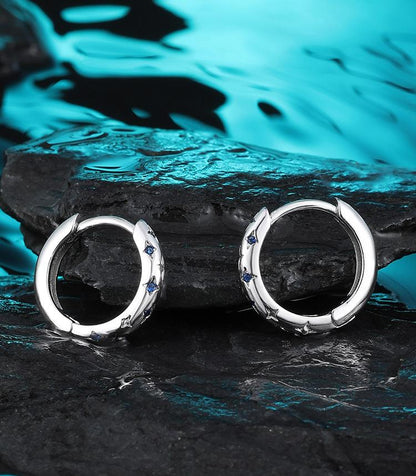 Blue Star Titanium Hoops