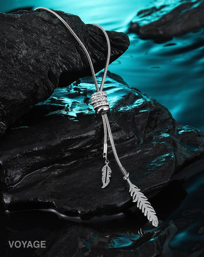 Leaf Tassel Long Pendant Necklace