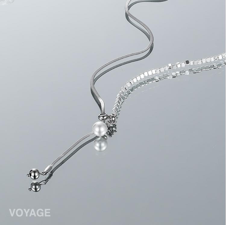 Adjustable Long Pearl Necklace