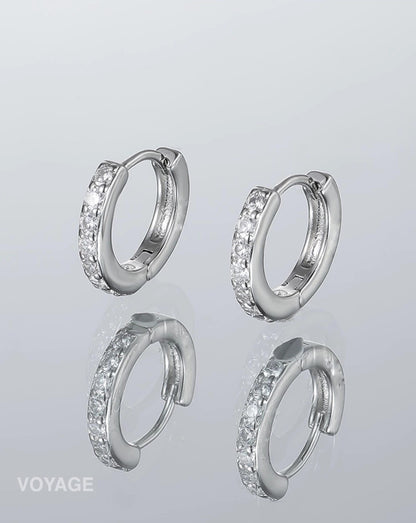 Ocean Blue Zircon Hoops