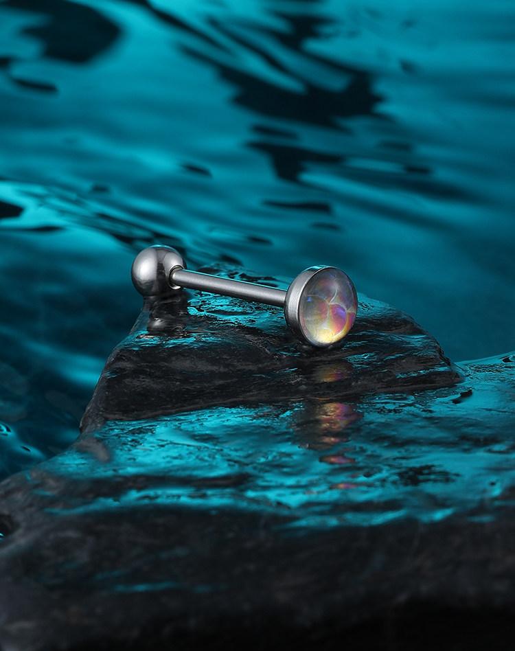 Sparkling Titanium Tongue Ring