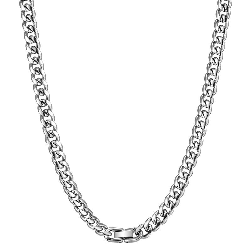 Titanium Cuban Collar Necklace