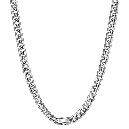 Titanium Cuban Collar Necklace