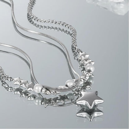 Layered Star Pendant Necklace