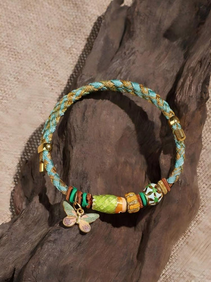 Green Butterfly Cord Bracelet